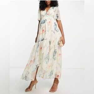 Maternity floral wrap dress from Hope and Ivy